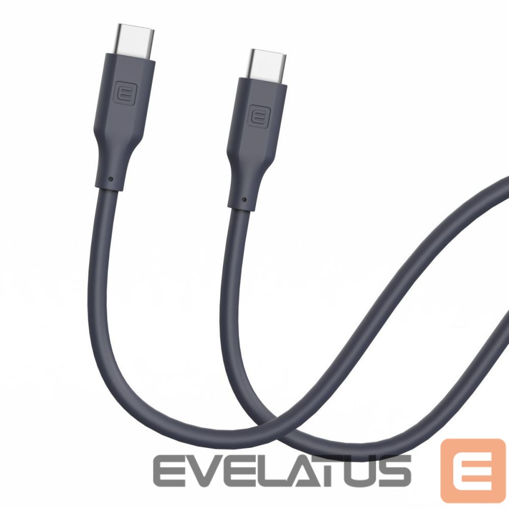 Kabelis Evelatus Evelatus USB C to USB C Silicone Cable 1.2M 60W / 20V3A Blue