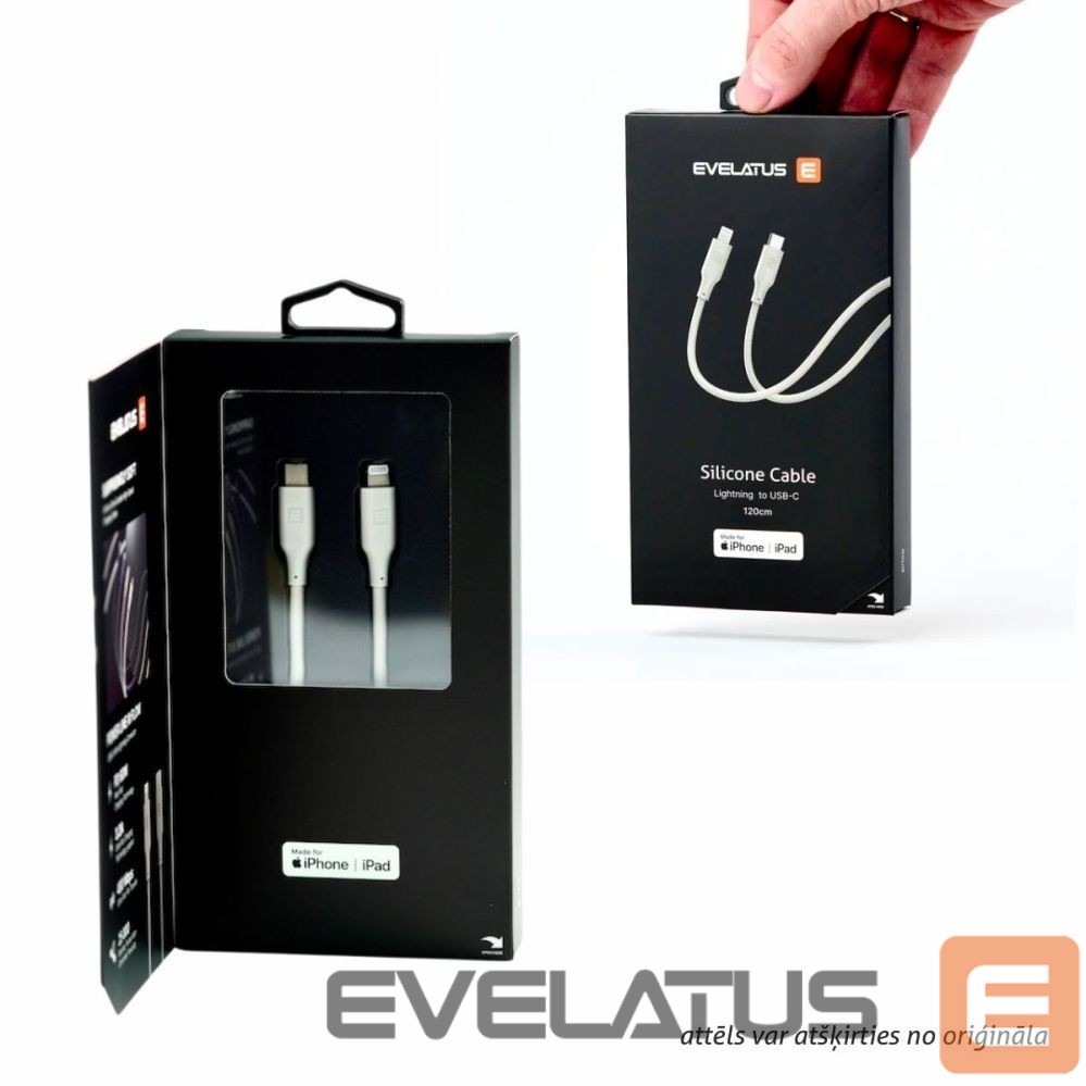 Kabelis Evelatus Evelatus USB C to USB C Silicone Cable 1.2M 60W / 20V3A Blue
