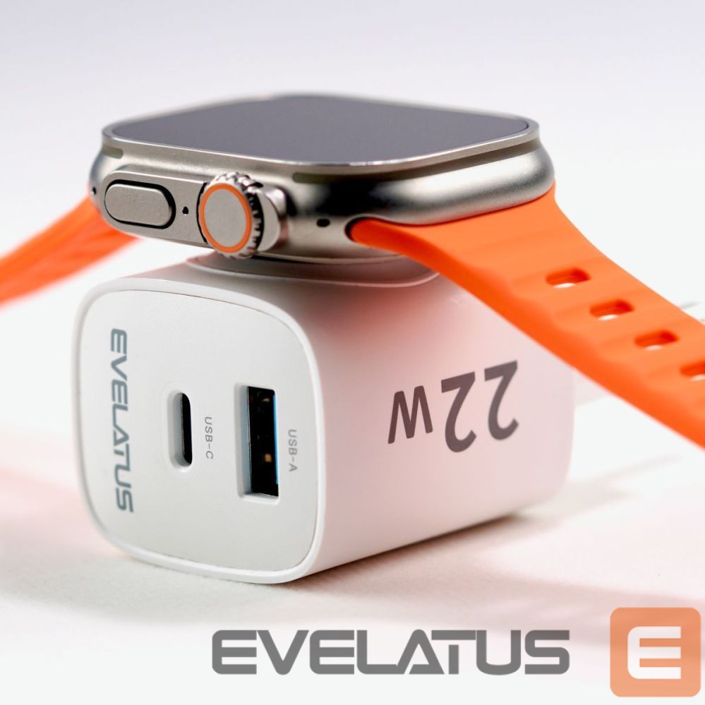 Adapteris Evelatus Evelatus 2 in 1 Charger 20W Max USB-C+USB-A:15W Max USB-C+USB-A+Wireless:15W+2W 17W Max White