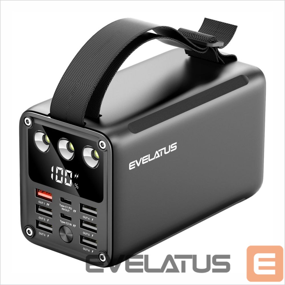 Ārējais akumulators Evelatus Outdoor Power Bank 22.5W 60000 mAh / 7 outputs 2 inputs Black