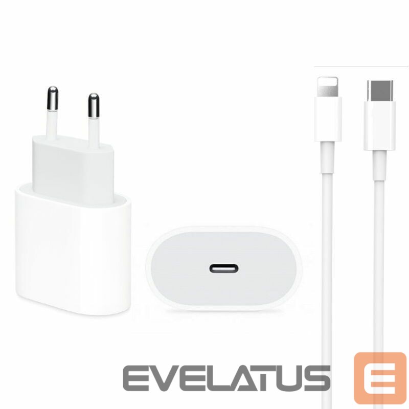 Adapteris DCO IP12 20W PD Type-C Plug Fast Charger with Lightning Cable A234 White