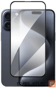 Aizsargstikls Evelatus Apple iPhone 16 2.5D Full Cover Glass Anti-Static Light Black