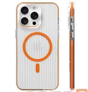 Aizmugurējais vāciņš Evelatus Apple iPhone 16 Suitcase MagSafe Case Transparent Orange