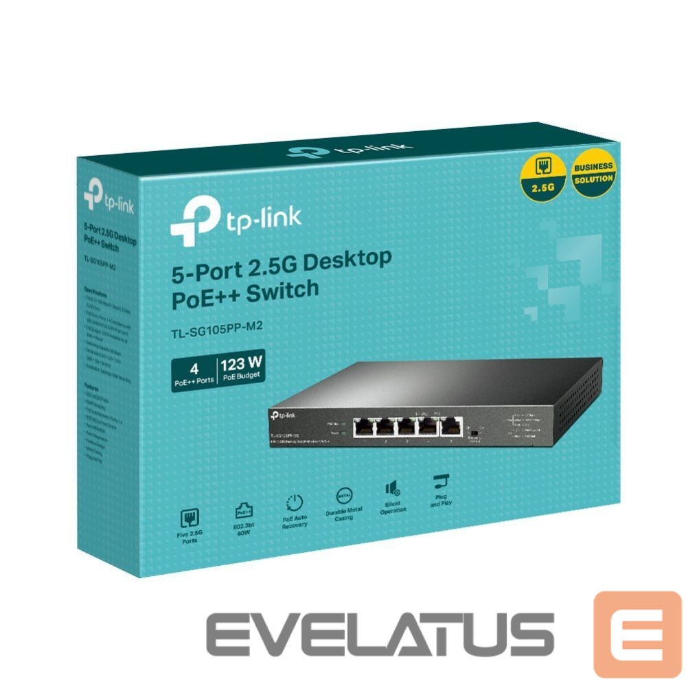 Nevadāms centrmezgls TP-Link NET SWITCH 5PORT 4POE+/TL-SG105PP-M2