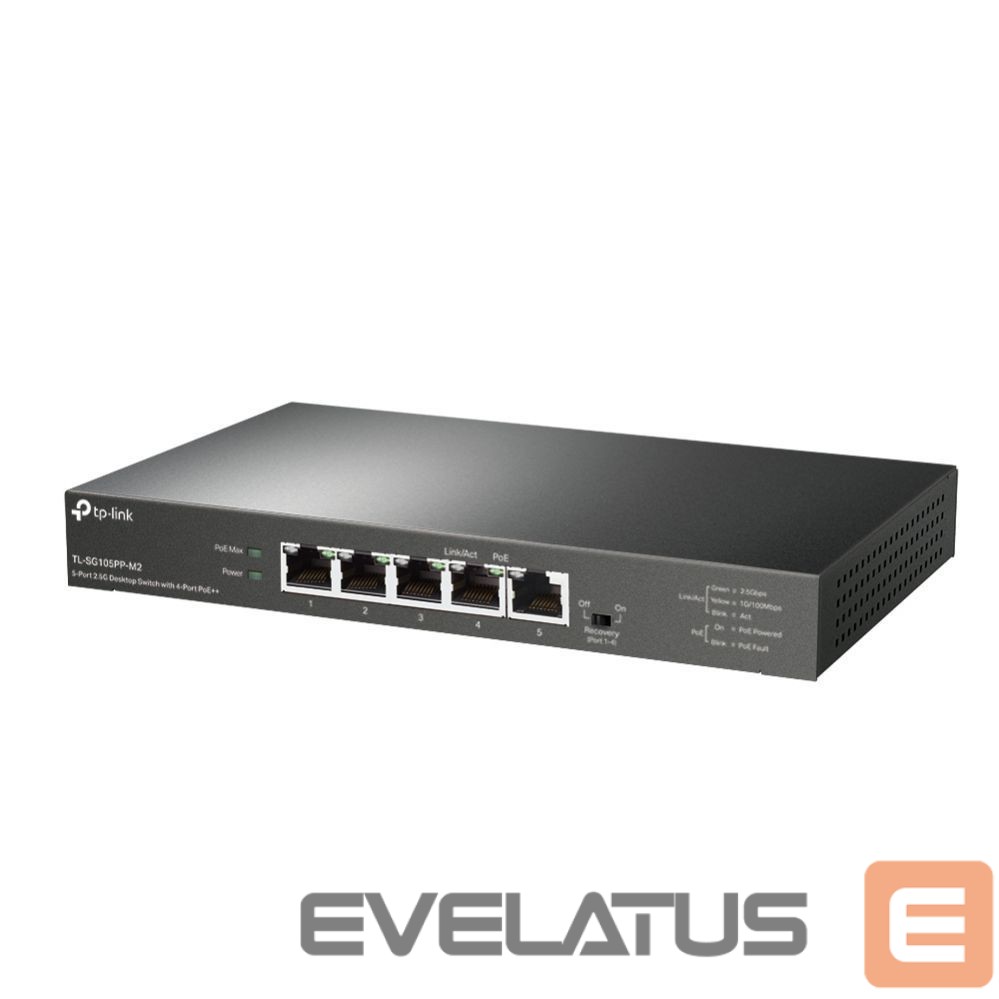 Nevadāms centrmezgls TP-Link NET SWITCH 5PORT 4POE+/TL-SG105PP-M2