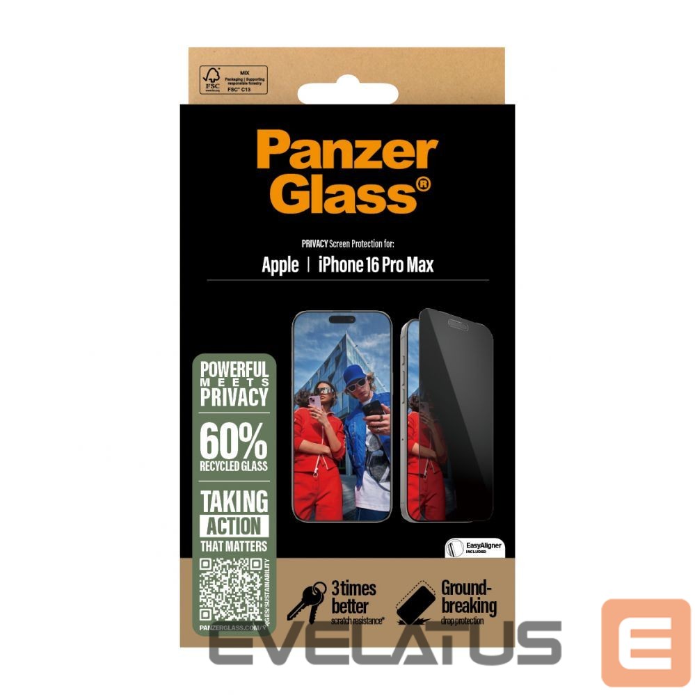 Aizmugurējais vāciņš PanzerGlass Privacy Screen Protector iPhone 16 Pro Max | Ultra-Wide Fit |