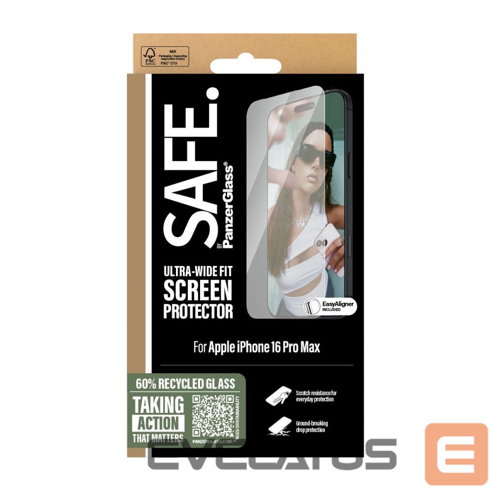 Aizmugurējais vāciņš PanzerGlass SAFE by Screen Protector iPhone 16 Pro Max | Ultra-Wide Fit |