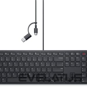 Datora tastatūra Dell  | Collaboration Keyboard | KB525C | Keyboard | Wired | Ukrainian (QWERTY) | Black | USB-C 