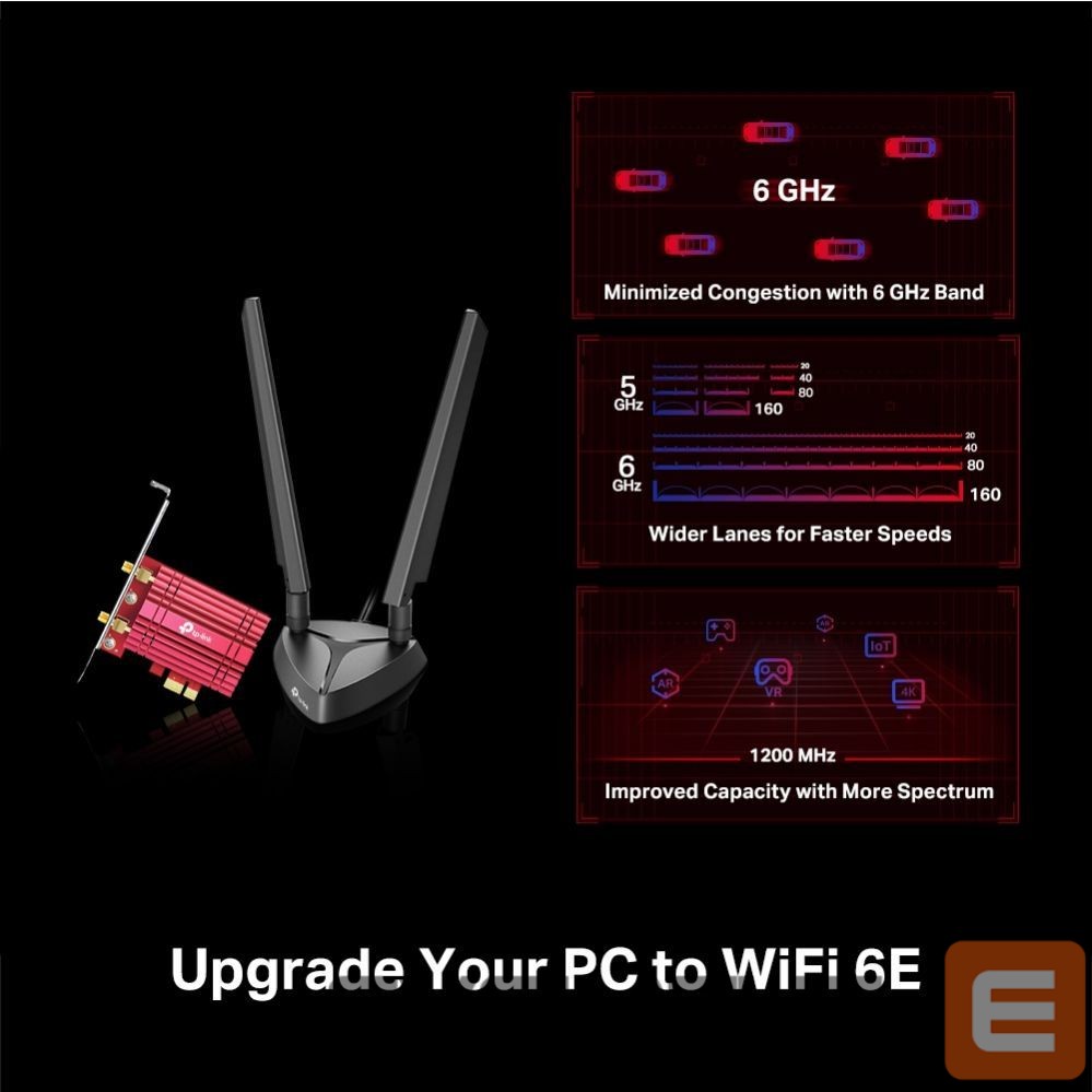 Nevadāms centrmezgls TP-Link WRL ADAPTER 5400MBPS WI-FI 6E/ARCHER TXE75E