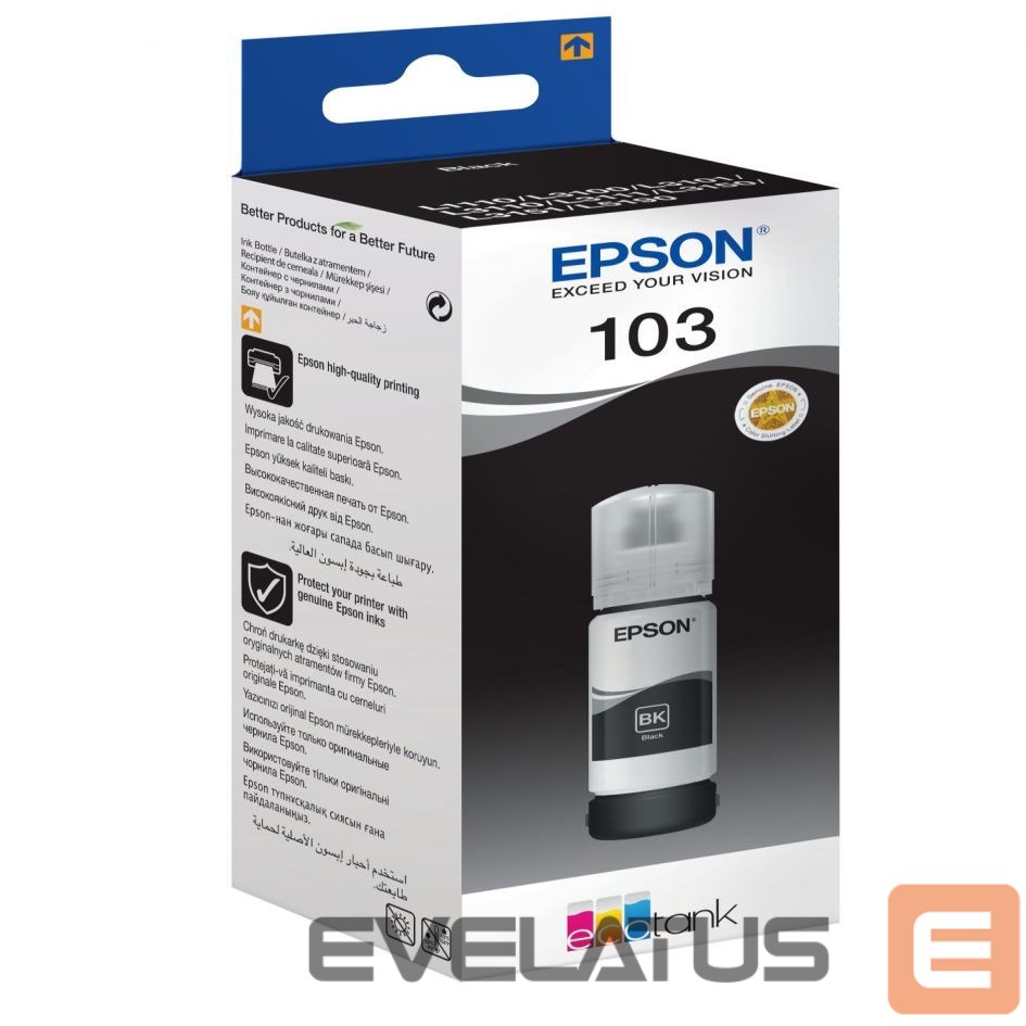 Aksesuāri un izejmateriāli EPSON 103 ECOTANK Ink Bottle, Black
