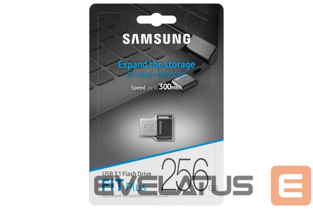 Zibatmiņa Samsung FIT Plus MUF-256AB/APC 256 GB, USB 3.1, Black/Silver