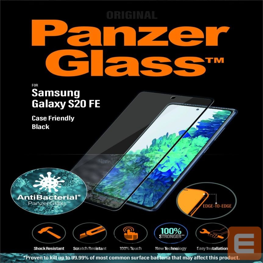 Aizmugurējais vāciņš PanzerGlass Samsung, Galaxy S20 FE CF, Glass, Black, Clear Screen Protector