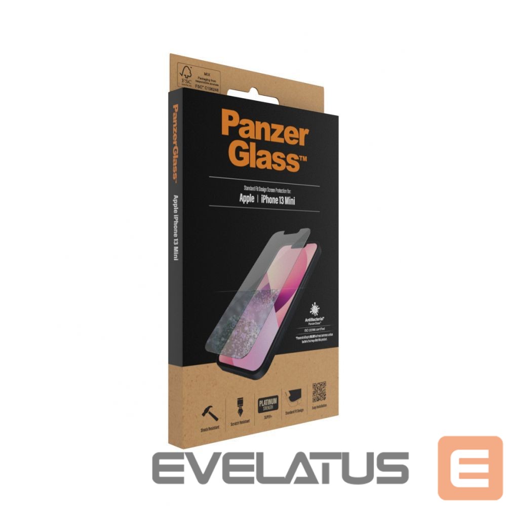 Aizmugurējais vāciņš PanzerGlass Clear Screen Protector, Apple, iPhone 13 Mini, Tempered glass