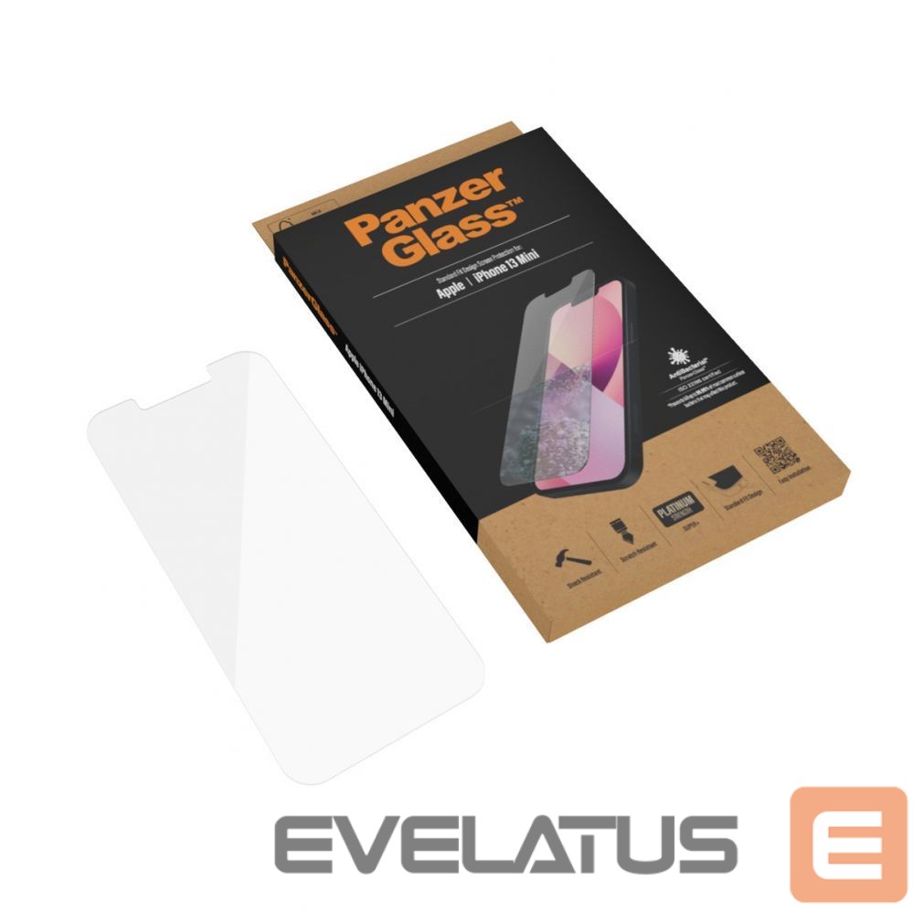 Aizmugurējais vāciņš PanzerGlass Clear Screen Protector, Apple, iPhone 13 Mini, Tempered glass