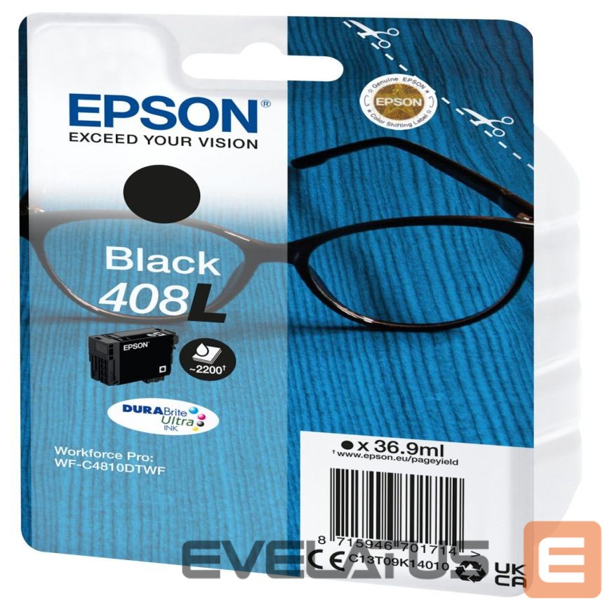 Aksesuāri un izejmateriāli EPSON 408L DURABrite Ultra Ink, Black