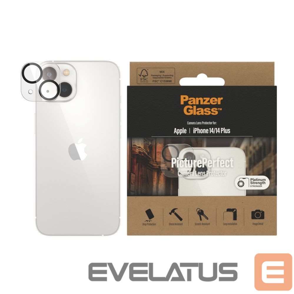 Aizmugurējais vāciņš PanzerGlass - Camera Lens Protection PicturePerfect Apple, iPhone 14/14 Plus, Glass, Transparent