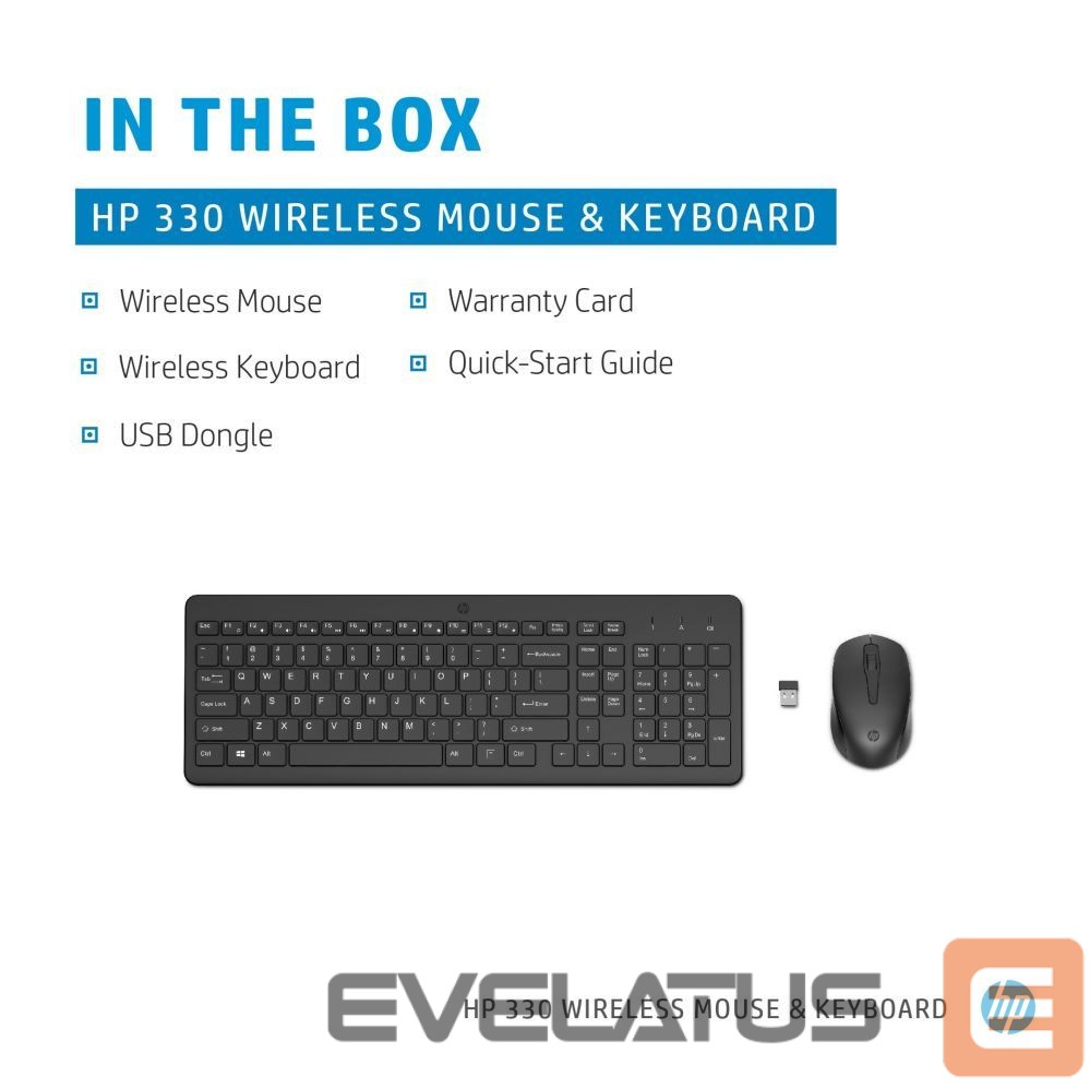 Datora tastatūra HP HP 330 Wireless Mouse and Keyboard (EN)