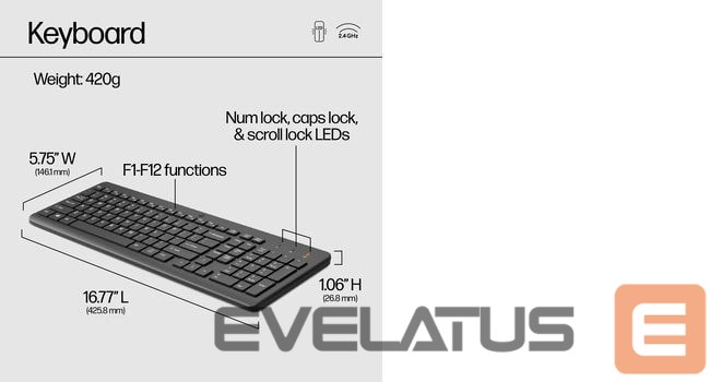 Datora tastatūra HP HP 330 Wireless Mouse and Keyboard (EN)