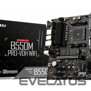 Pamatplate Intel procesorsiem MSI  B550M PRO-VDH WIFI Processor family AMD, Processor socket AM4, DDR4, Memory slots 4, Chipset AMD B, Micro ATX 
