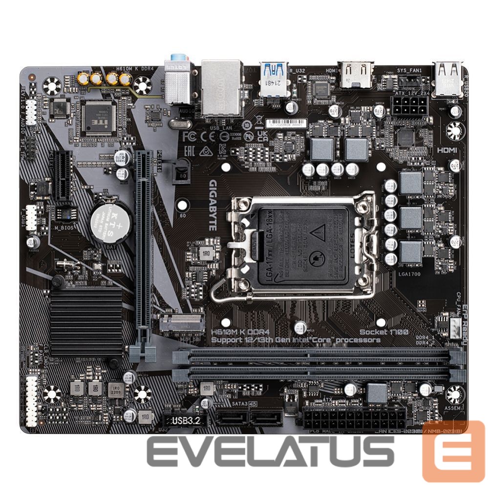 Pamatplate Intel procesorsiem Gigabyte H610M K DDR4 1.0 M/B