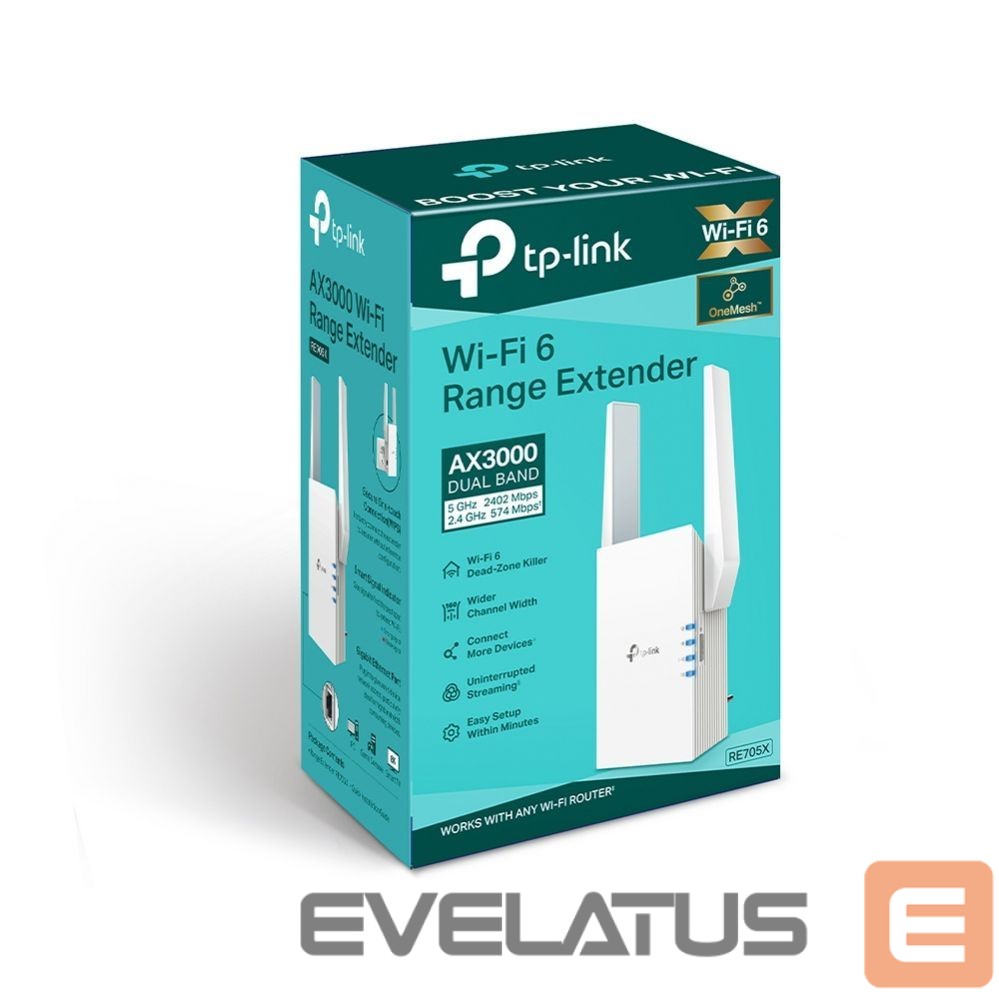 Rūteris TP-Link WRL RANGE EXTENDER 3000MBPS/RE705X