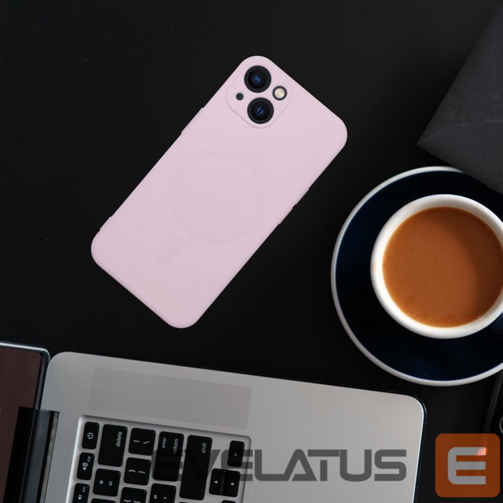 Aizmugurējais vāciņš OEM - Case for iPhone 12 MINI Silicone Mag Cover compatible with MagSafe (camera protection) pink