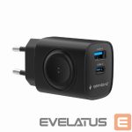 Lādēšanas ierīces un kabeļi Gembird  CHARGER USB 2IN1 20W 2PORT/TA-UC-PDQCW20-01-BK 
