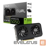 Grafiskās karte / Video kartes Asus  Graphics Card||NVIDIA GeForce RTX 5050|8 GB|GDDR6|128 bit|PCIE 5.0 16x|Dual Slot Fansink|DUAL-RTX5050-O8G 