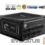 Toiteplokk MSI  Power Supply||MAG A1000GL PCIE5 II|ATX 3.1|1000 Watts|Efficiency 80 PLUS GOLD|PFC Active|MAGA1000GLPCIE5II 