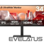 Monitors LG  LCD Monitor||34 "|3440 x 1440 pixels|Wide Quad HD|Native aspect ratio 21:9|LCD|Curved|34BA75QE-B 