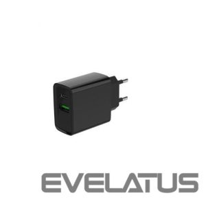 Lādēšanas ierīces un kabeļi Gembird  CHARGER USB UNIVERSAL QC3.0/TA-UC-PDQC20-01-BK 