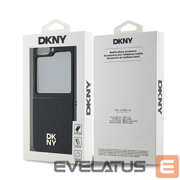 Aizmugurējais vāciņš DKNY DKNY Repeat Pattern Stack Logo Case for Samsung Galaxy Z Flip6 - Black