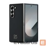 Aizmugurējais vāciņš DKNY  DKNY Magsafe Plain Leather Metal Stack Logo Case for Samsung Galaxy Z Fold 6 - Black 