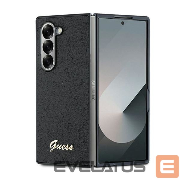 Aizmugurējais vāciņš Guess Guess 4G Glitter Script Case for Samsung Galaxy Z Fold 6 - Black