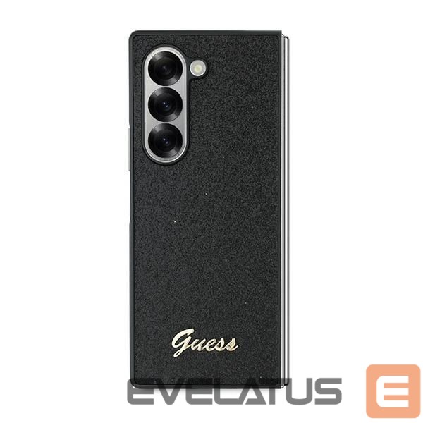 Aizmugurējais vāciņš Guess Guess 4G Glitter Script Case for Samsung Galaxy Z Fold 6 - Black
