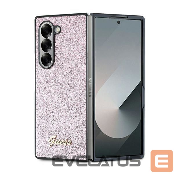 Aizmugurējais vāciņš Guess Guess 4G Glitter Script Case for Samsung Galaxy Z Fold 6 - Pink