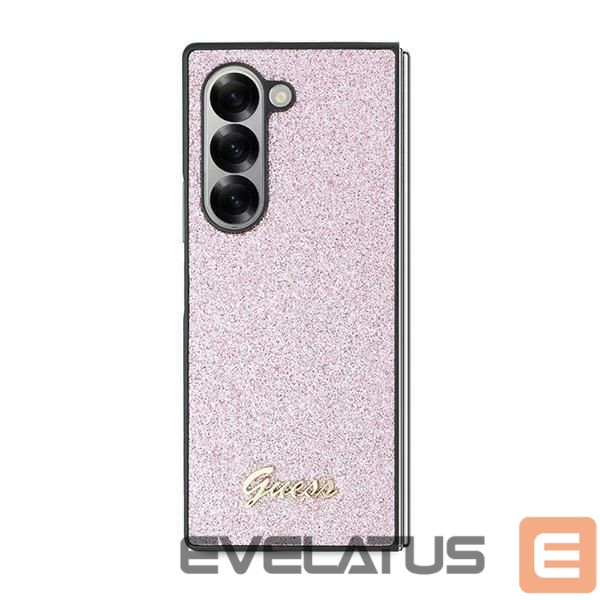 Aizmugurējais vāciņš Guess Guess 4G Glitter Script Case for Samsung Galaxy Z Fold 6 - Pink