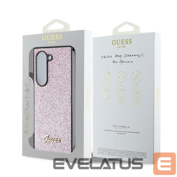 Aizmugurējais vāciņš Guess Guess 4G Glitter Script Case for Samsung Galaxy Z Fold 6 - Pink