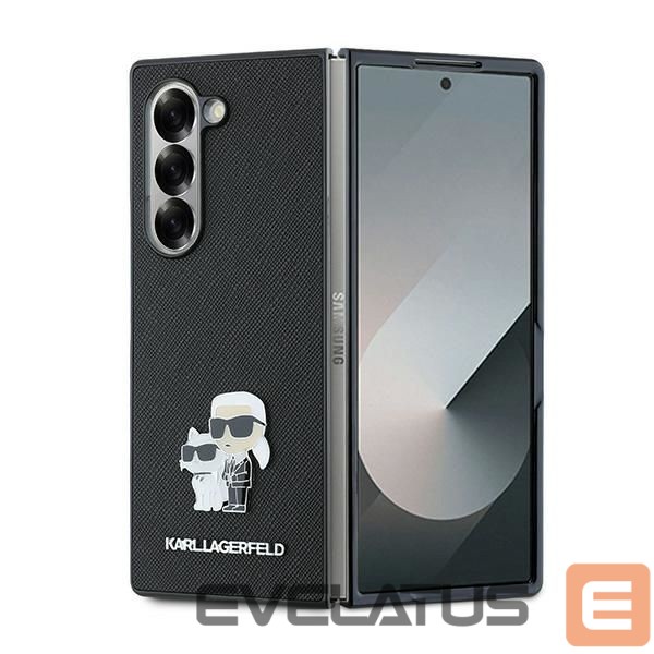 Aizmugurējais vāciņš Karl Lagerfeld Karl Lagerfeld Saffiano Metal Pin Case for Samsung Galaxy Z Fold 6 - Black