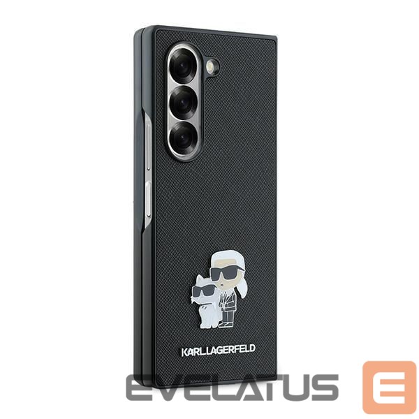 Aizmugurējais vāciņš Karl Lagerfeld Karl Lagerfeld Saffiano Metal Pin Case for Samsung Galaxy Z Fold 6 - Black