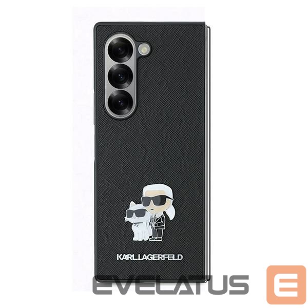 Aizmugurējais vāciņš Karl Lagerfeld Karl Lagerfeld Saffiano Metal Pin Case for Samsung Galaxy Z Fold 6 - Black