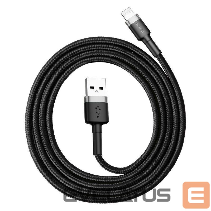 Kabelis Baseus Baseus Cafule USB Lightning Cable 2,4A 1m (Gray+Black)