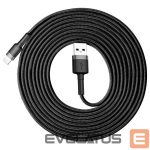 Kabelis Baseus  Baseus Cafule USB Lightning Cable 2A 3m (Black+Gray) 