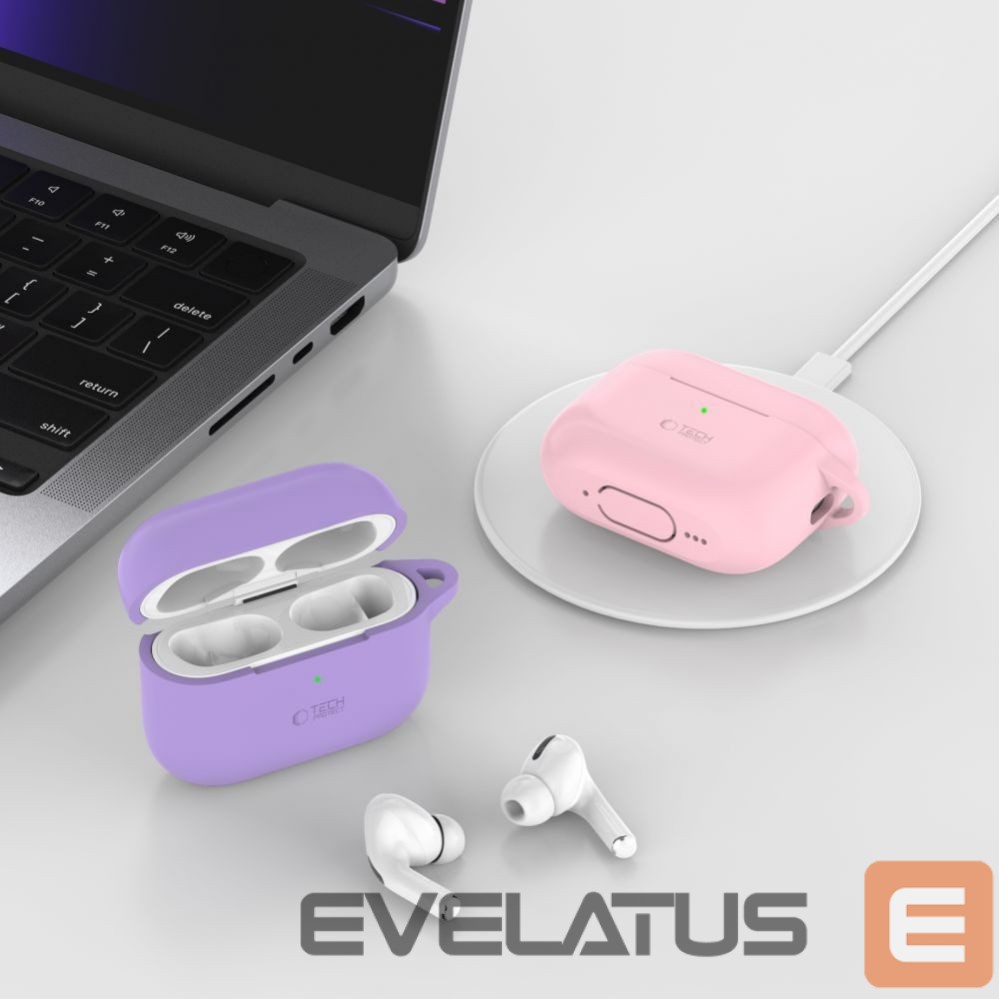 Cits mobilo telefonu aksesuārs Tech-Protect Tech-Protect Silicone Hook Case for Apple AirPods Pro 1 / 2 - Beige