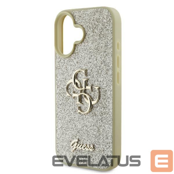 Aizmugurējais vāciņš Guess Guess Fixed Glitter Big 4G Case for iPhone 16 Plus - Gold