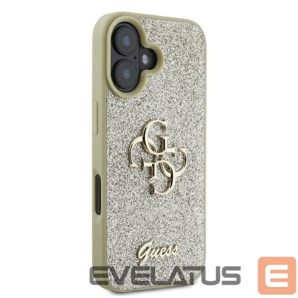 Aizmugurējais vāciņš Guess Guess Fixed Glitter Big 4G Case for iPhone 16 Plus - Gold