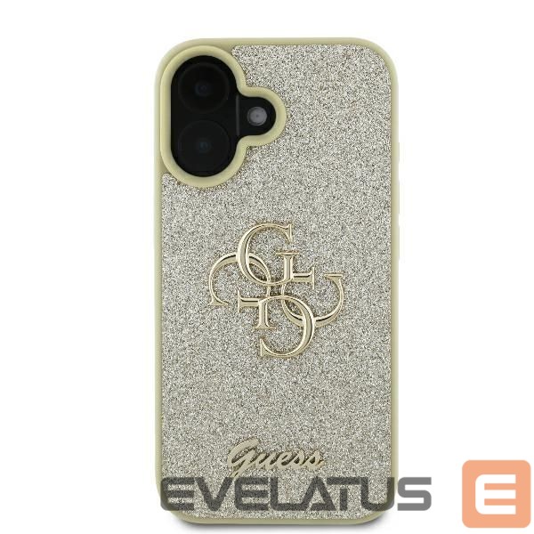 Aizmugurējais vāciņš Guess Guess Fixed Glitter Big 4G Case for iPhone 16 Plus - Gold