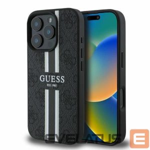 Aizmugurējais vāciņš Guess  Guess 4G Printed Stripes MagSafe case for iPhone 16 Pro - black 
