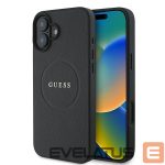 Aizmugurējais vāciņš Guess  Guess Grained Gold Ring MagSafe case for iPhone 16 Plus - black