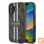 Aizmugurējais vāciņš Guess  Guess 4G Printed Stripes MagSafe iPhone 16 Case - Brown